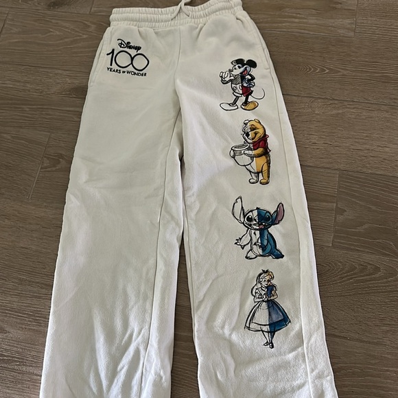 Disney 100 Off White Character Print Sweatpants - Picture 2 of 7